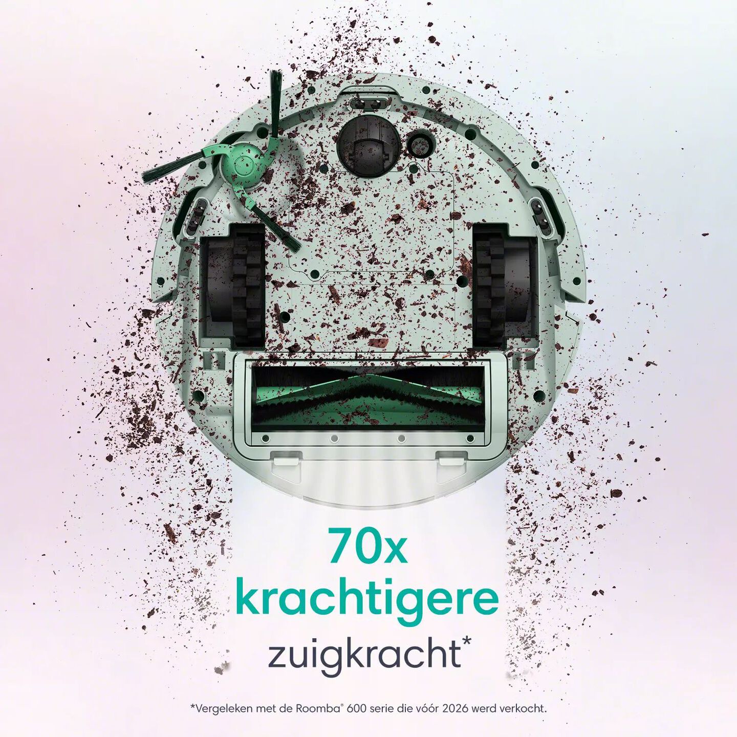 onderkant van Roomba&reg; Mini mint, 70x krachtigere zuigkracht