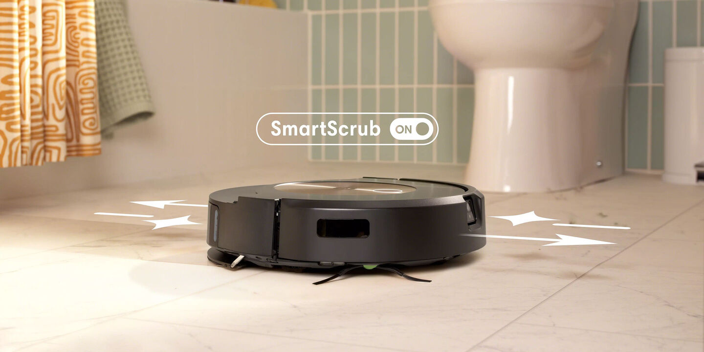 Com SmartScrub, o robot lava para a frente e para tr&aacute;s com uma press&atilde;o duas vezes mais profunda ao esfregar*