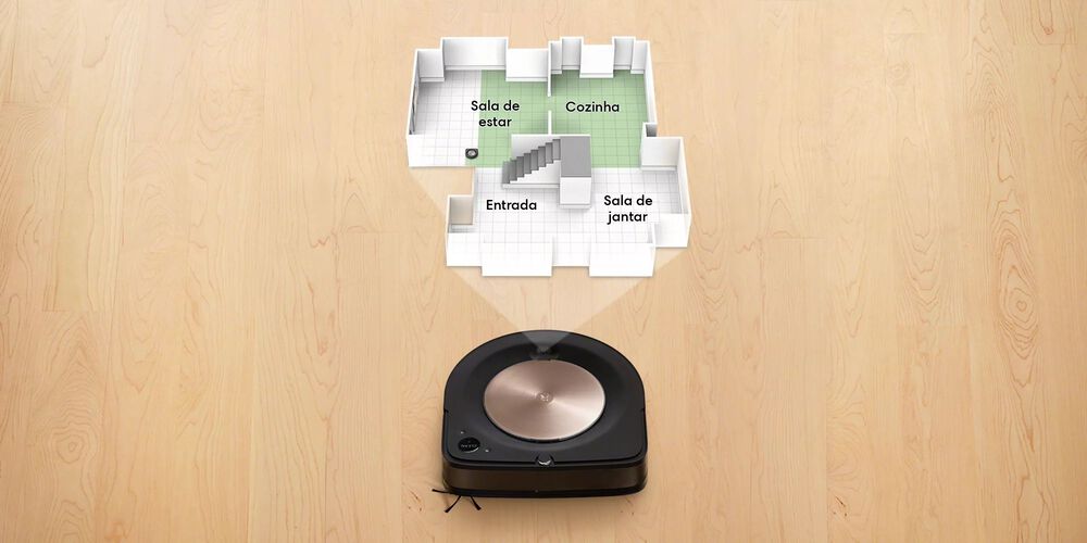 Um Roomba a conceber o mapeamento inteligente de uma casa